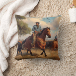 Cowboy på Bay Horse Kudde