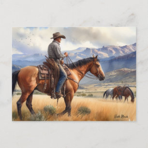 Cowboy på Buckskin Horse Vykort