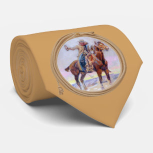 Cowboy på den westerna hästen slips
