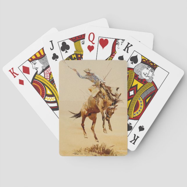 Cowboy på en Bucking Horse #2 av Edward Borein Casinokort (Baksidan)
