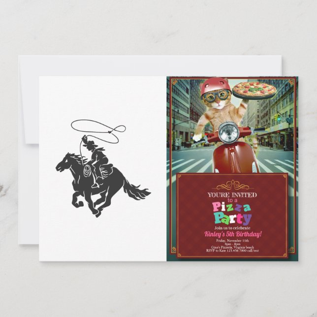 Cowboy på hakhäst med lasso inbjudningar (Framsida)