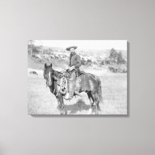Cowboy på hans häst PhotographSouth Dakota Canvastryck