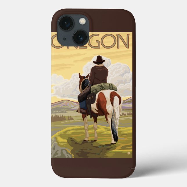 Cowboy på hästryggvintage resoraffischen (Baksida)