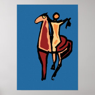 Cowboy på Horse Abstrakt 2 Poster