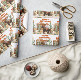 Cowboy på Horse Födelsedagsfest Presentpapper