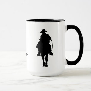 Cowboy på Horse Silhouette Mugg