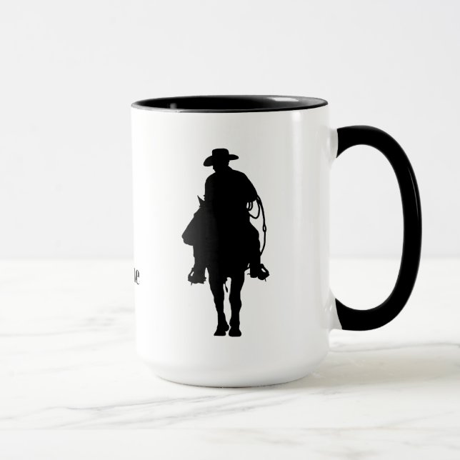 Cowboy på Horse Silhouette Mugg (Höger)