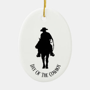 Cowboy på Horse Silhouette Ornament