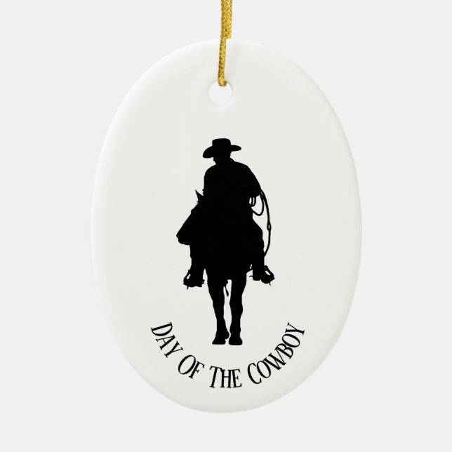 Cowboy på Horse Silhouette Ornament (Framsidan)