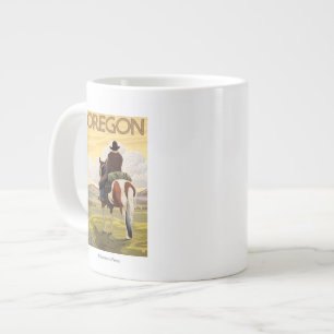 Cowboy på Horseback Vintage resor Poster Jumbo Mugg