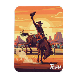 Cowboy på Rodeo Texas Travel Magnet
