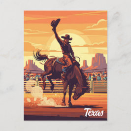 Cowboy på Rodeo Texas Travel Vykort