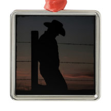 Cowboy på solnedgången