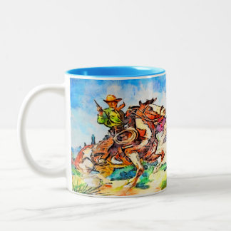 Cowboy på Springa Två-Tonad Mugg