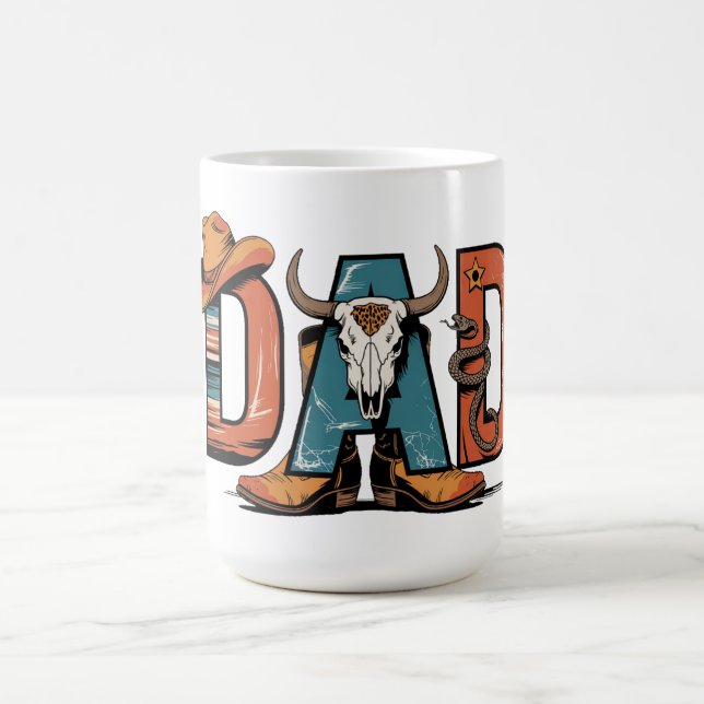 Cowboy Pappa: Tuff, True och Timless Kaffemugg (Center)