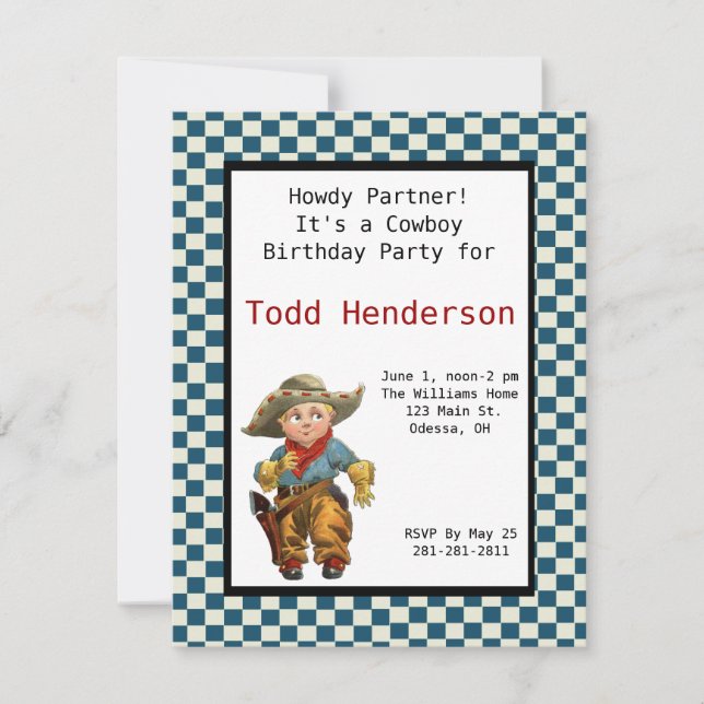 Cowboy Party-inbjudan Inbjudningar (Framsida)