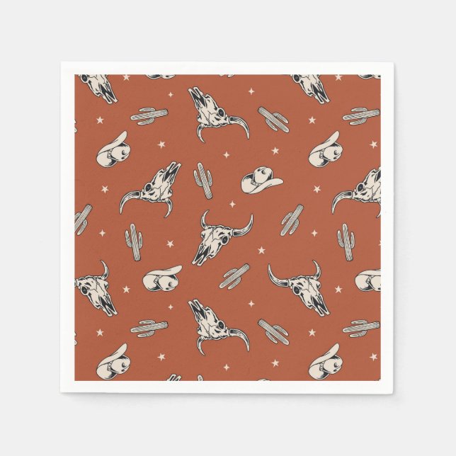 Cowboy Party Napkins | Westerna Party Napkins Pappersservett (Framsidan)