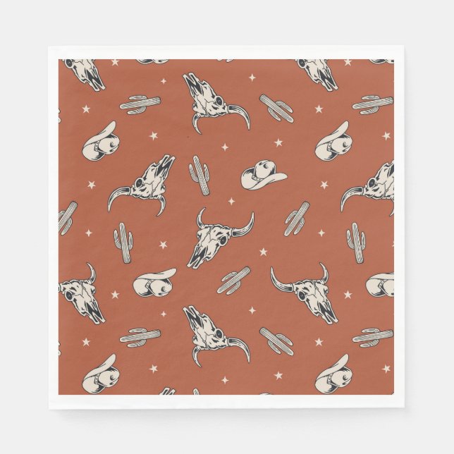 Cowboy Party Napkins | Westerna Party Napkins Pappersservett (Framsidan)