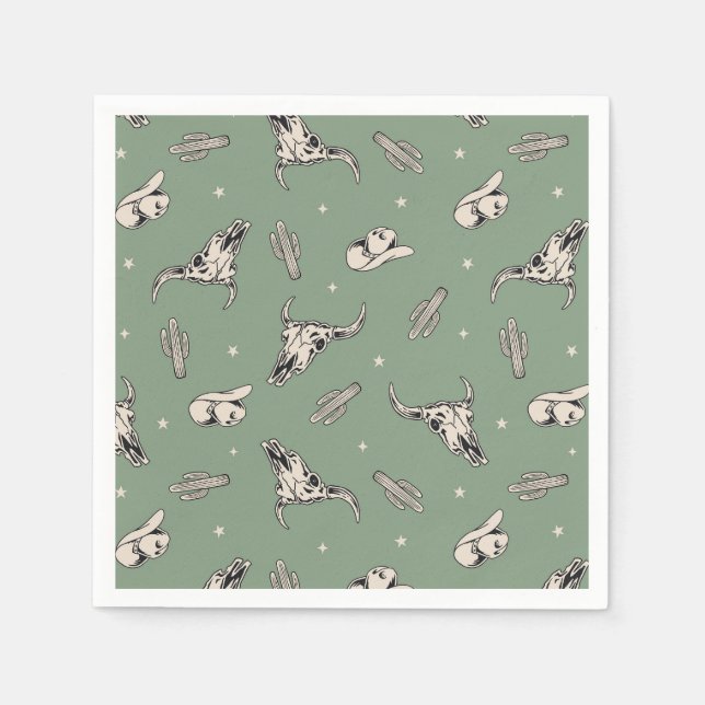 Cowboy Party Napkins | Westerna Party Napkins Pappersservett (Framsidan)