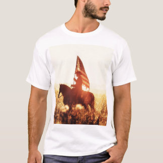 Cowboy Porträtt USA flagga Theme. T Shirt