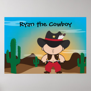 Cowboy Poster Sheriffrumsdekaler
