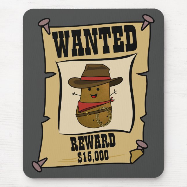 Cowboy Potatis Efterlyst Poster Musmatta (Framsidan)