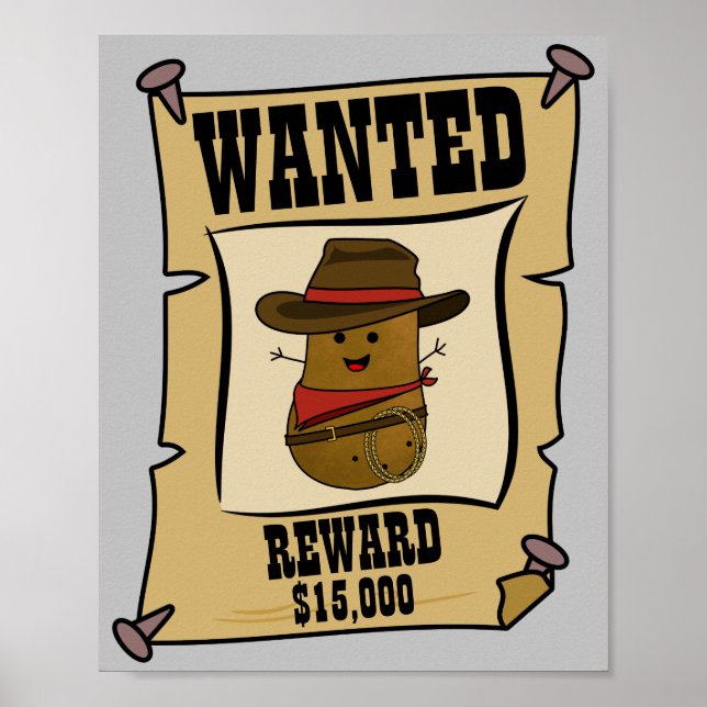 Cowboy Potato Wanted Poster (Framsidan)