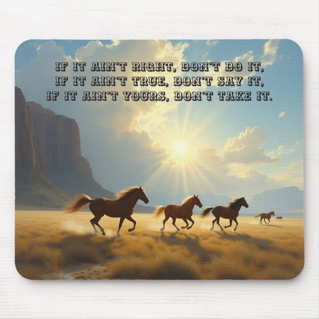 Cowboy Proverb Mouse Pad Musmatta (Framsidan)