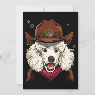 Cowboy Pudel Western Rodeo CowboyHat och Bandana Inbjudningar