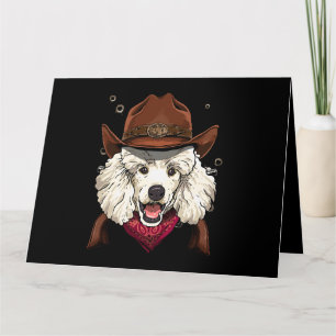 Cowboy Pudel Western Rodeo CowboyHat och Bandana Kort
