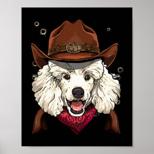 Cowboy Pudel Western Rodeo CowboyHat och Bandana Poster