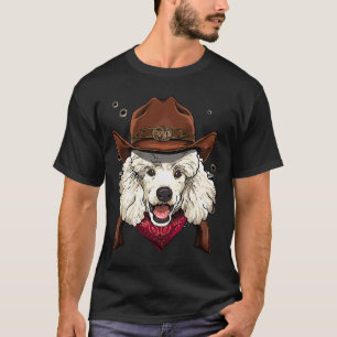 Cowboy Pudel Western Rodeo CowboyHat och Bandana T Shirt