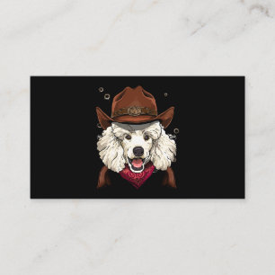 Cowboy Pudel Western Rodeo CowboyHat och Bandana Visitkort