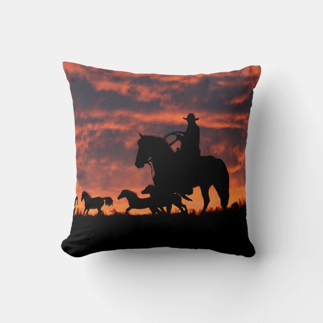 Cowboy Ranch Decor accent Pillow Kudde (Framsida)