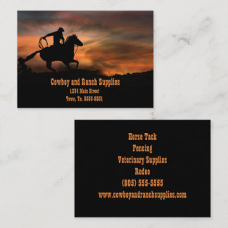 Cowboy Ranch Horse Tack Fening Visitkort