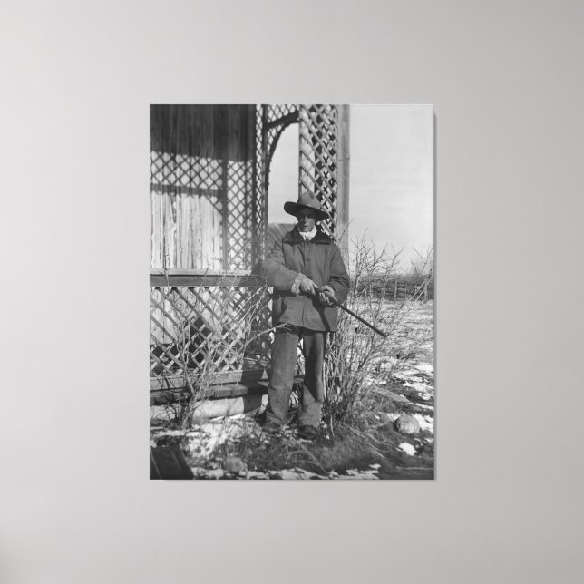 Cowboy Rancher eller Canadian Outlaw of Gammala vä Canvastryck (Framsida)