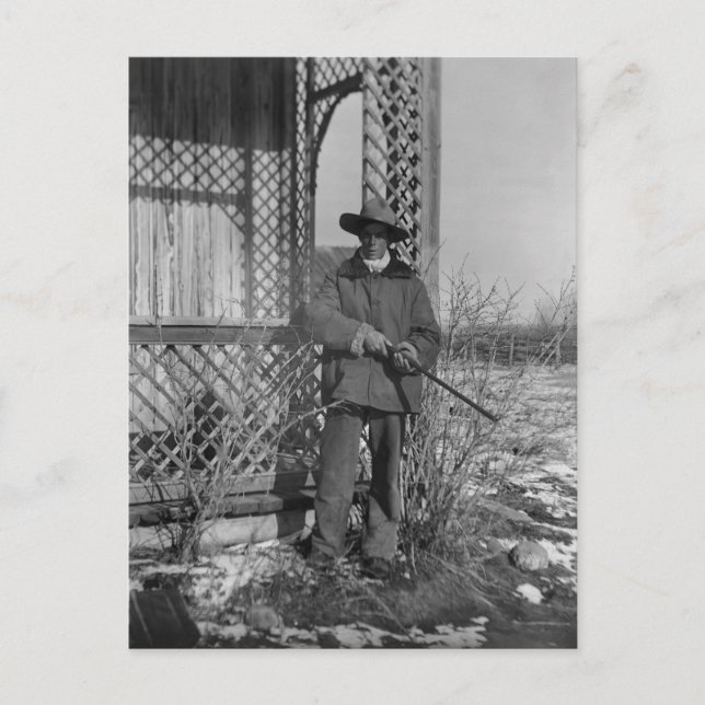 Cowboy Rancher eller Canadian Outlaw of Gammala vä Vykort (Framsida)