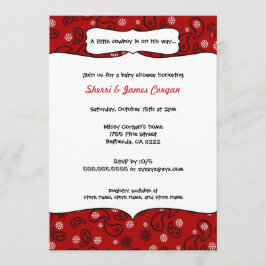 Cowboy Red Paisley Baby Shower Inbjudan