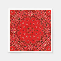 Cowboy Red Paisley Bandana Scarf BBQ Picnic Napkin