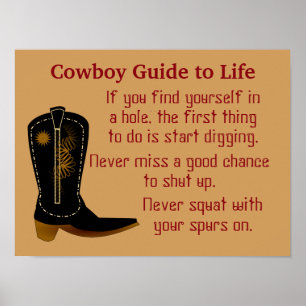 Cowboy Regler - poster konst