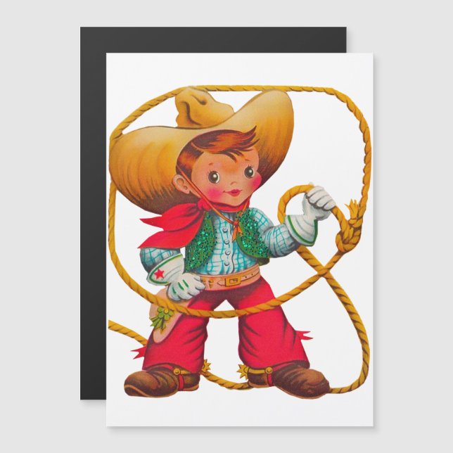 Cowboy Retro Boy Child Cute Western (Fram/baksida)