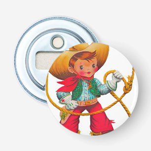 Cowboy Retro Boy Child Cute Western Flasköppnare