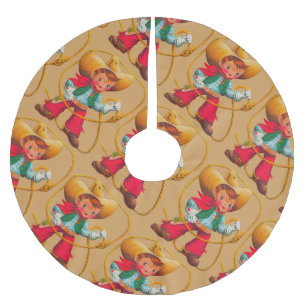 Cowboy Retro Boy Child Cute Western Julgransmatta Borstad Polyester