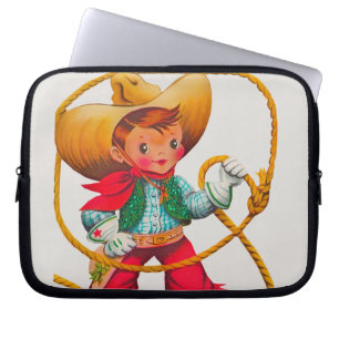 Cowboy Retro Boy Child Cute Western Laptop Fodral
