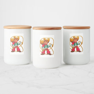 Cowboy Retro Boy Child Cute Western Mat Etikett