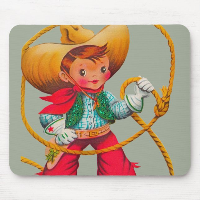 Cowboy Retro Boy Child Cute Western Musmatta (Framsidan)