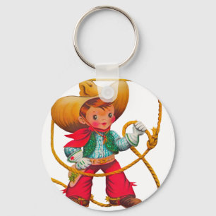Cowboy Retro Boy Child Cute Western Nyckelring
