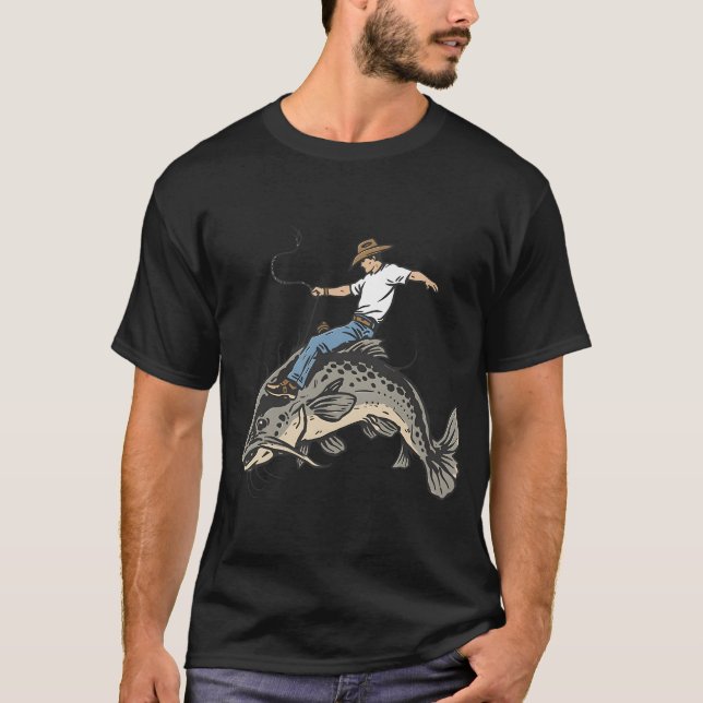 Cowboy Ridande Malfisk T Shirt (Framsida)
