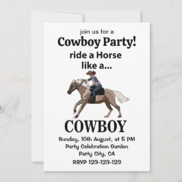 Cowboy Ride A Horse som en Cowboy Inbjudningar