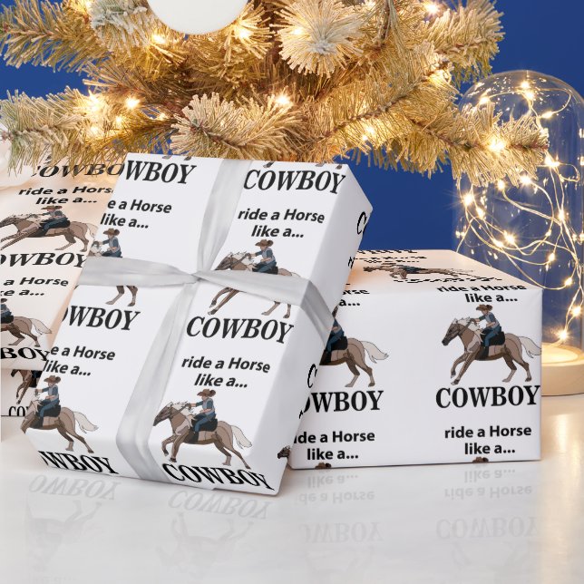Cowboy Ride A Horse som en Cowboy Presentpapper (Helgdagar)